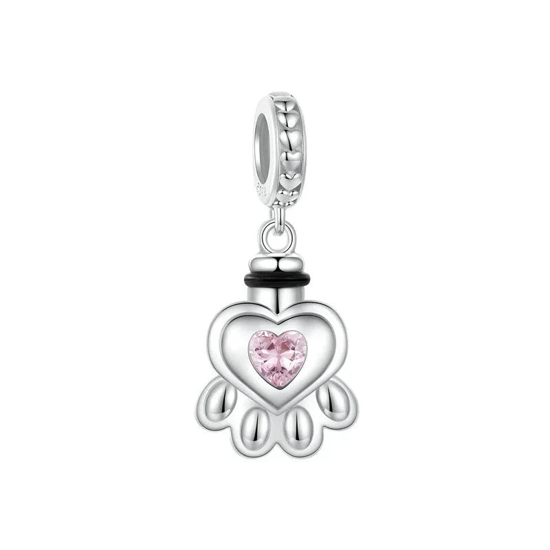 Heart and Paw Pet Memorial Charm