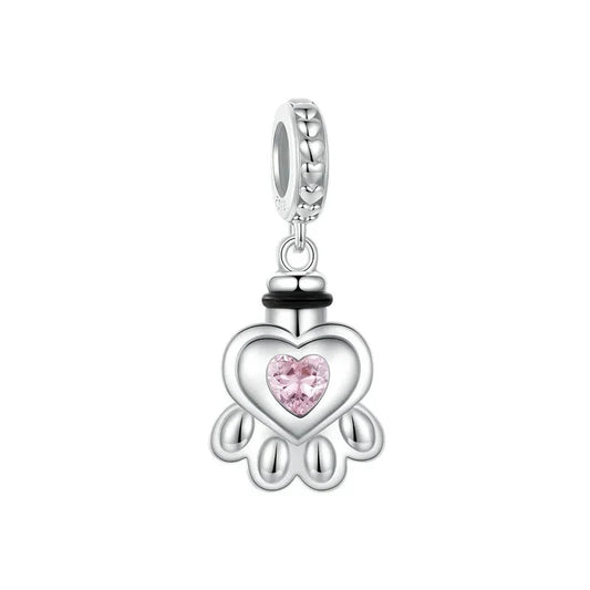 Heart and Paw Pet Memorial Charm