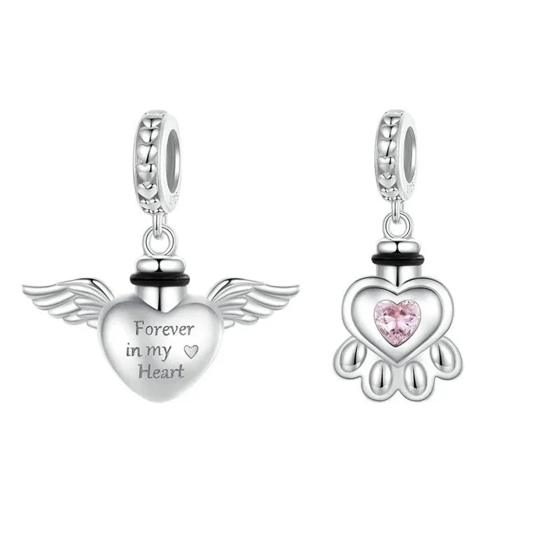 Heart and Paw Pet Memorial Charm