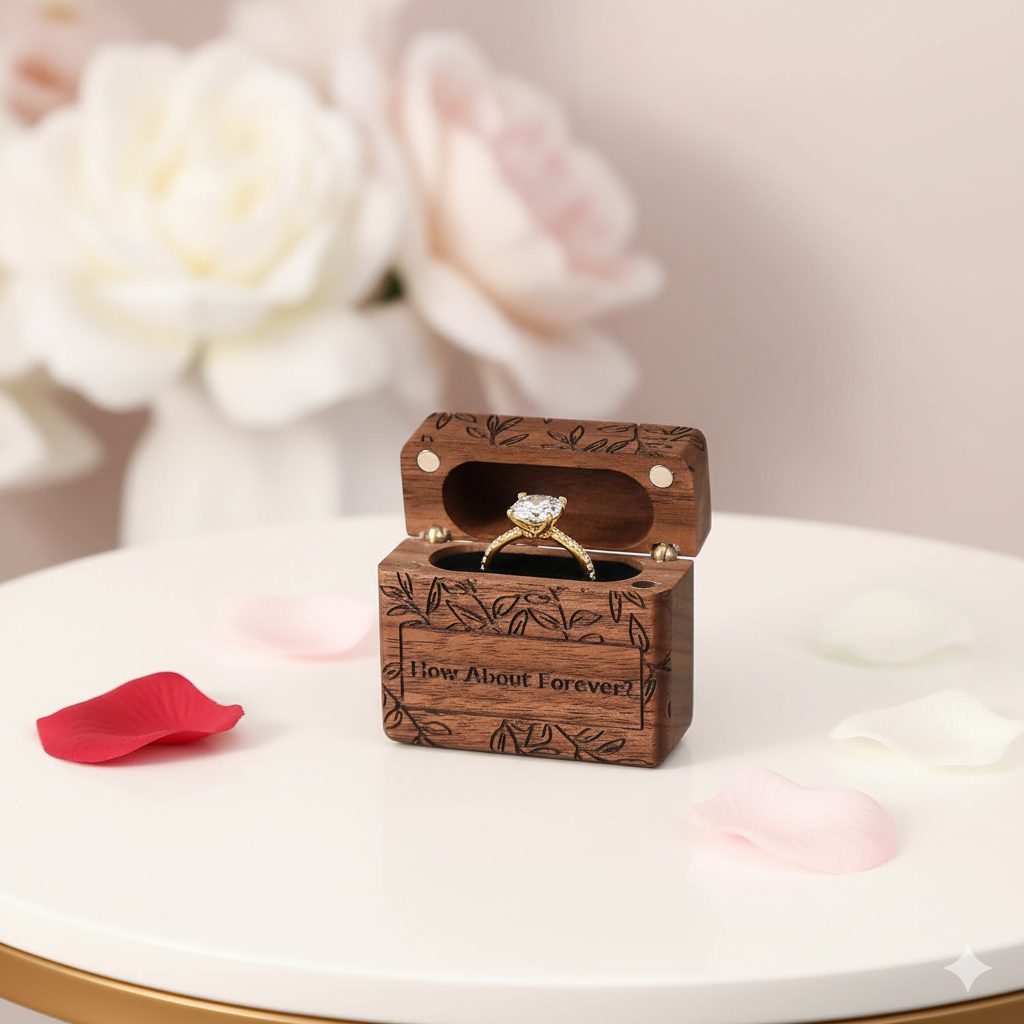 How About Forever Wooden Proposal Ring Box