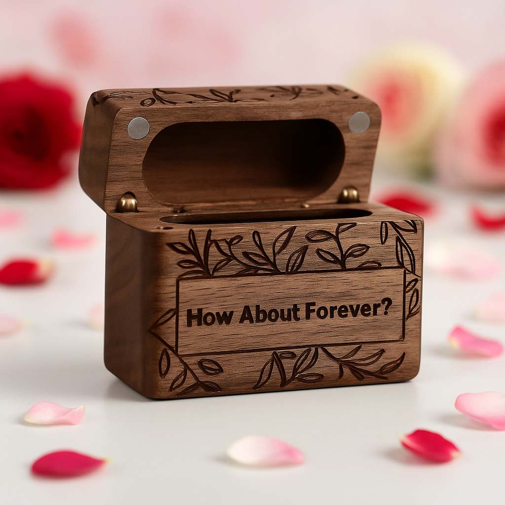 How About Forever Wooden Proposal Ring Box