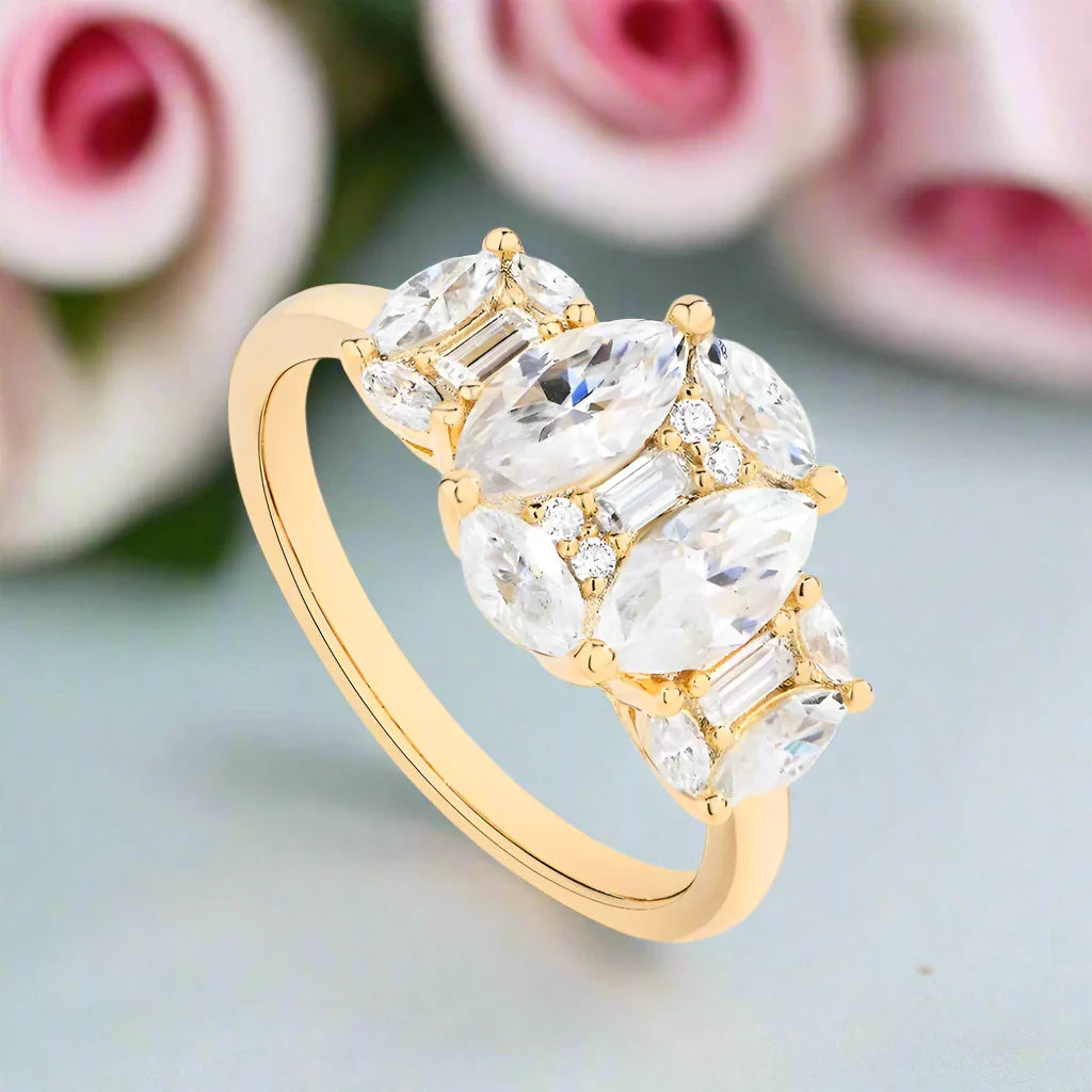 Marquise-cut Diamond Multi-stone Engagement Ring
