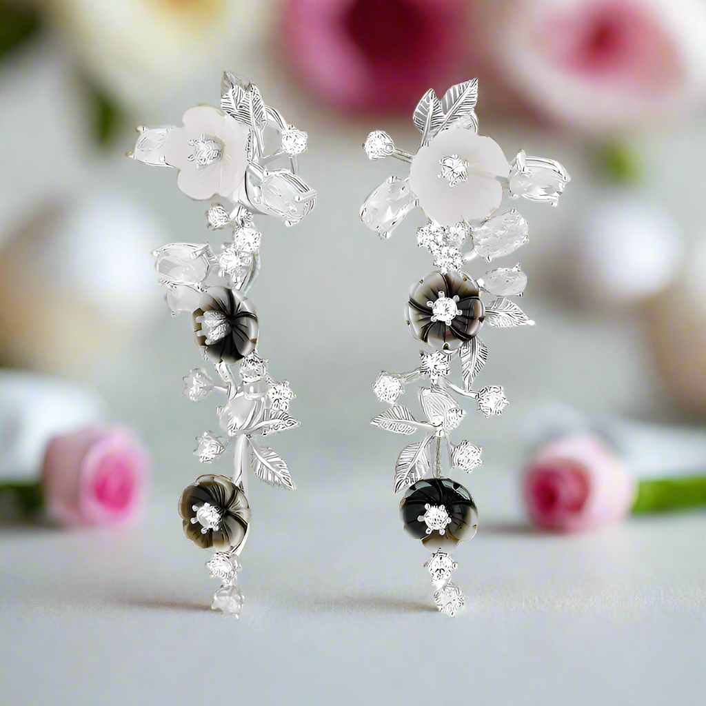 Natural Shell Flower Drop Earrings