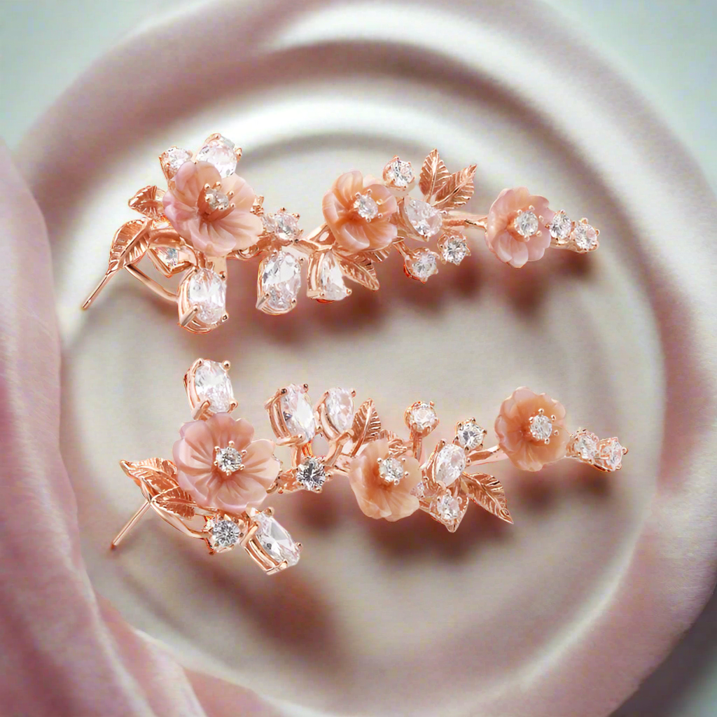 Natural Shell Flower Drop Earrings