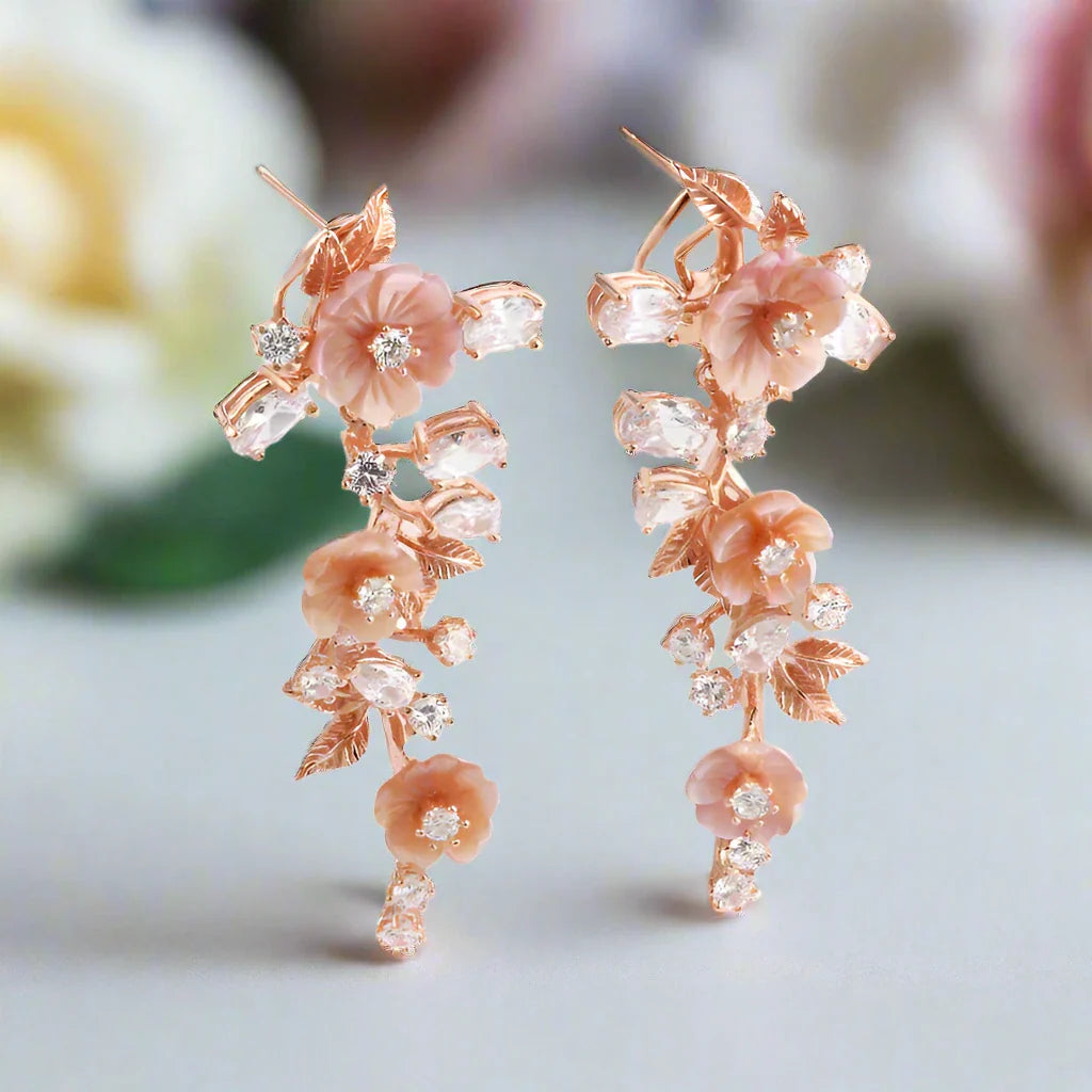 Natural Shell Flower Drop Earrings
