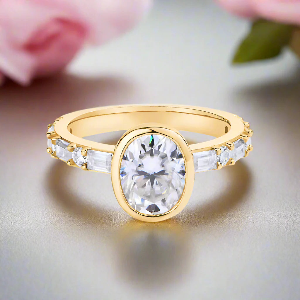 Oval-cut 2.0 Ct Sparkling Diamond Engagement Ring
