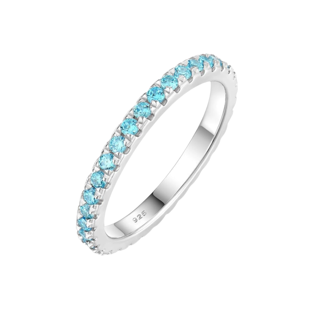 Light Aquamarine Blue Wedding Band