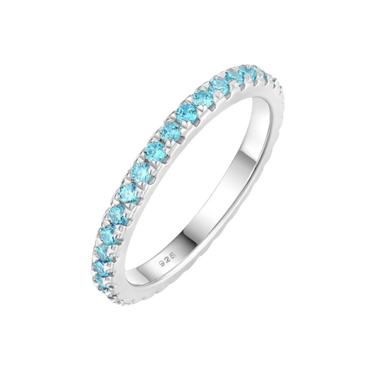 Light Aquamarine Blue Wedding Band
