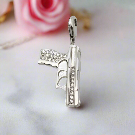 Pistol Gun Diamond Punk Charm Pendant