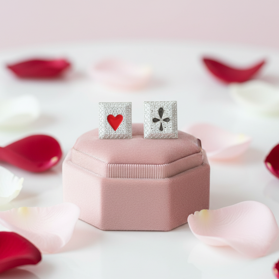 Poker Diamond Stud Earrings