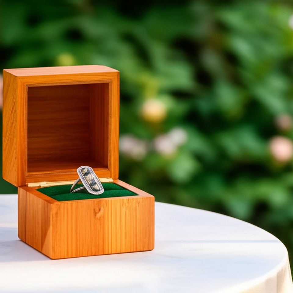 Vintage Oval Cut Moss Agate Promise Ring