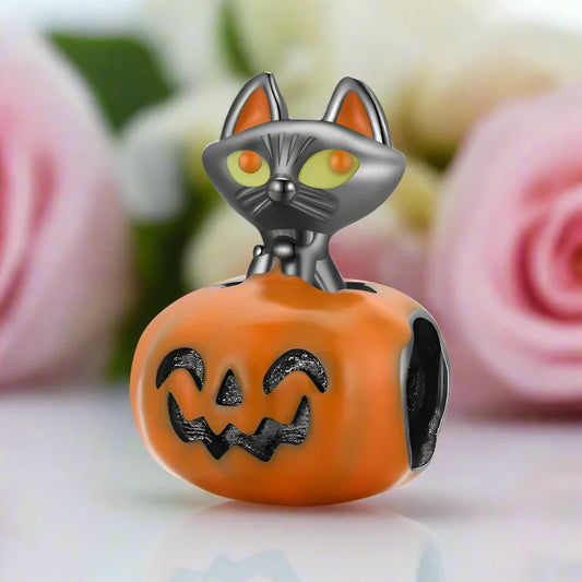 Pumpkin Black Cat Halloween Charm Series