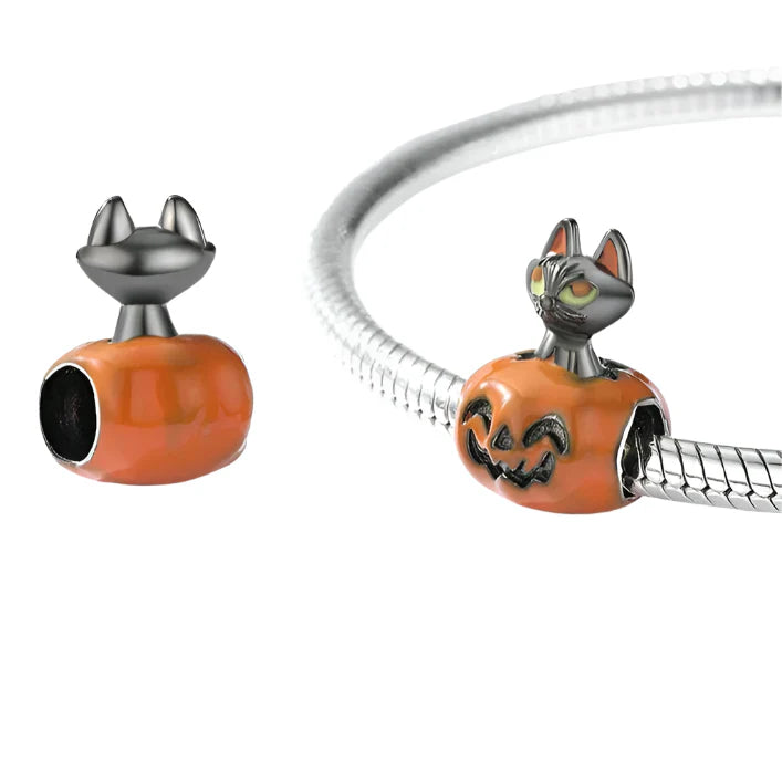 Pumpkin Black Cat Halloween Charm Series