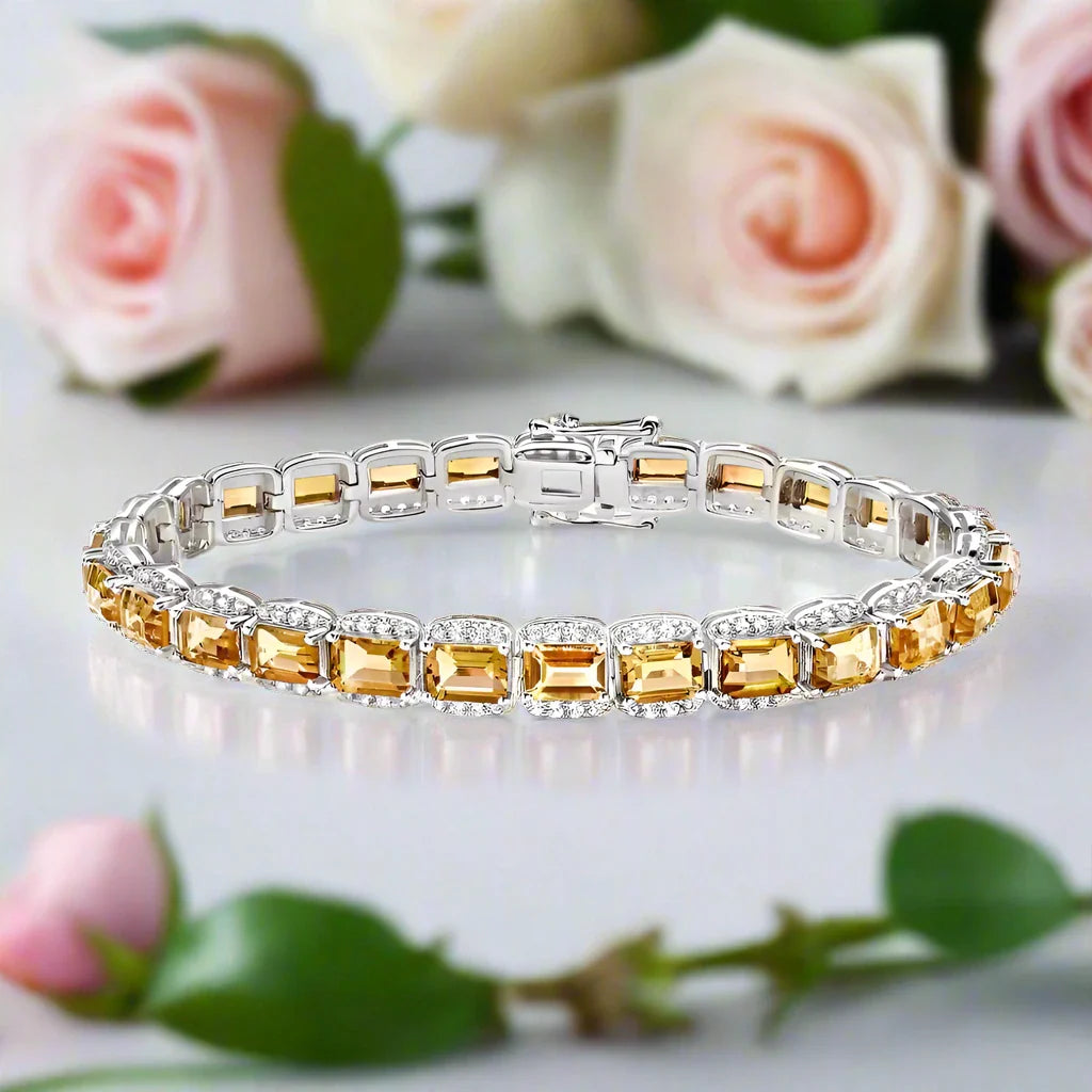 Radiant Cut Nano Crystal Halo Bracelet