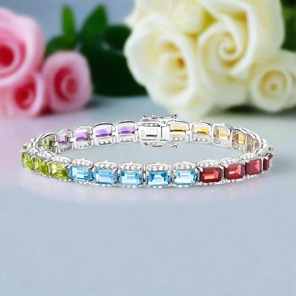 Radiant Cut Nano Crystal Halo Bracelet