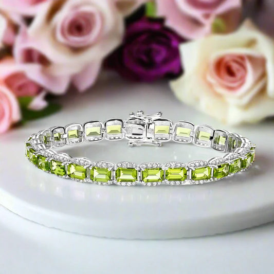 Radiant Cut Nano Crystal Halo Bracelet