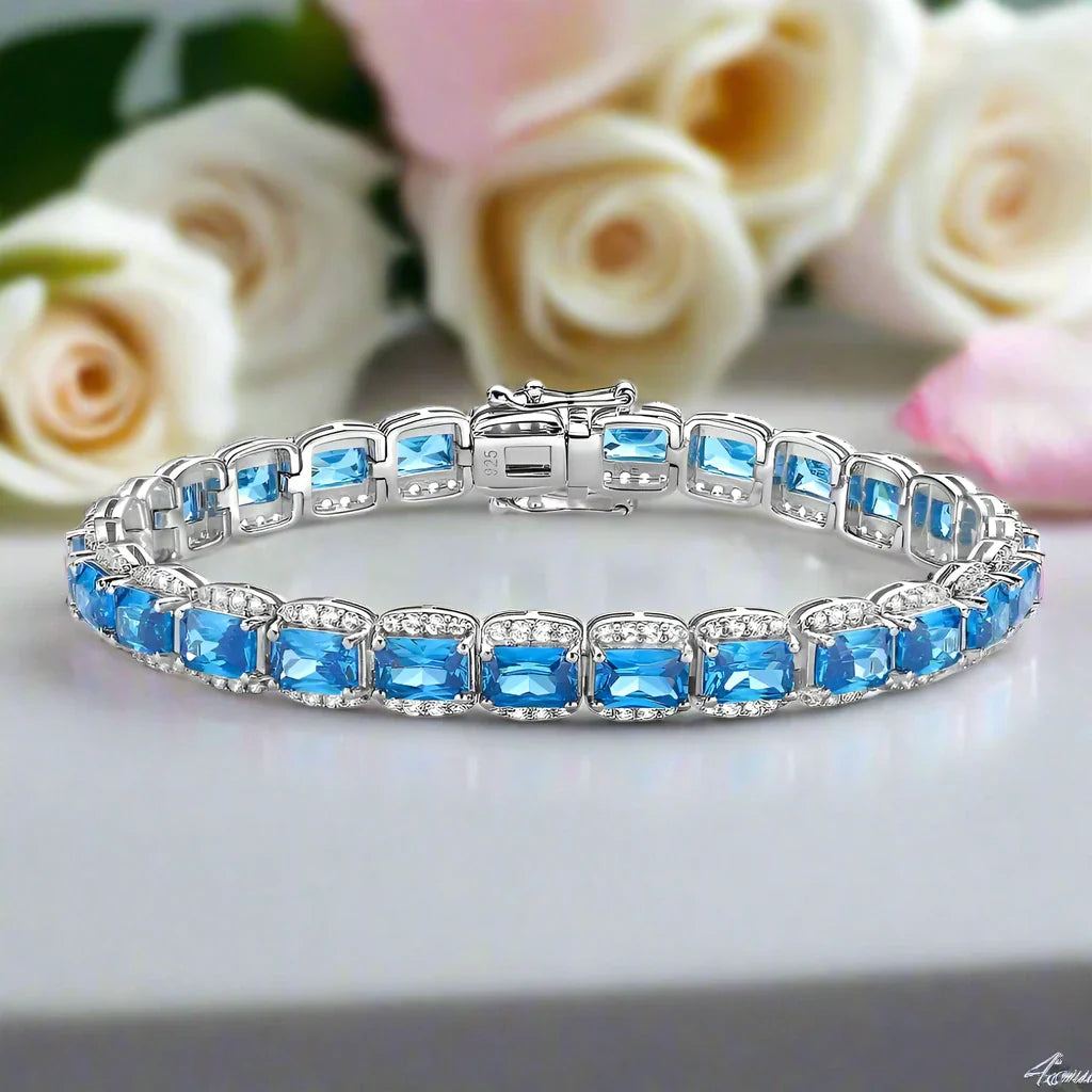 Radiant Cut Nano Crystal Halo Bracelet