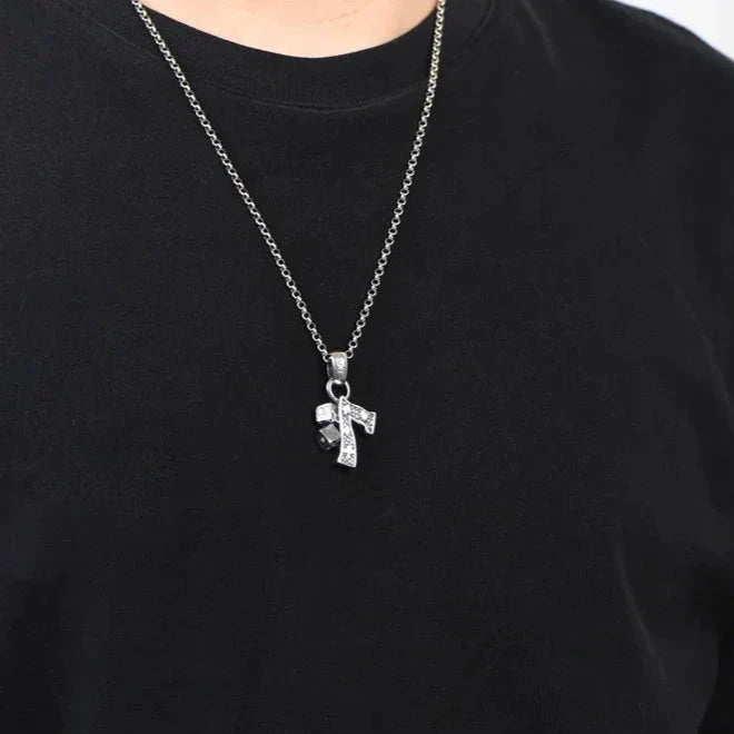 Retro Number 7 Dice Punk Pendant