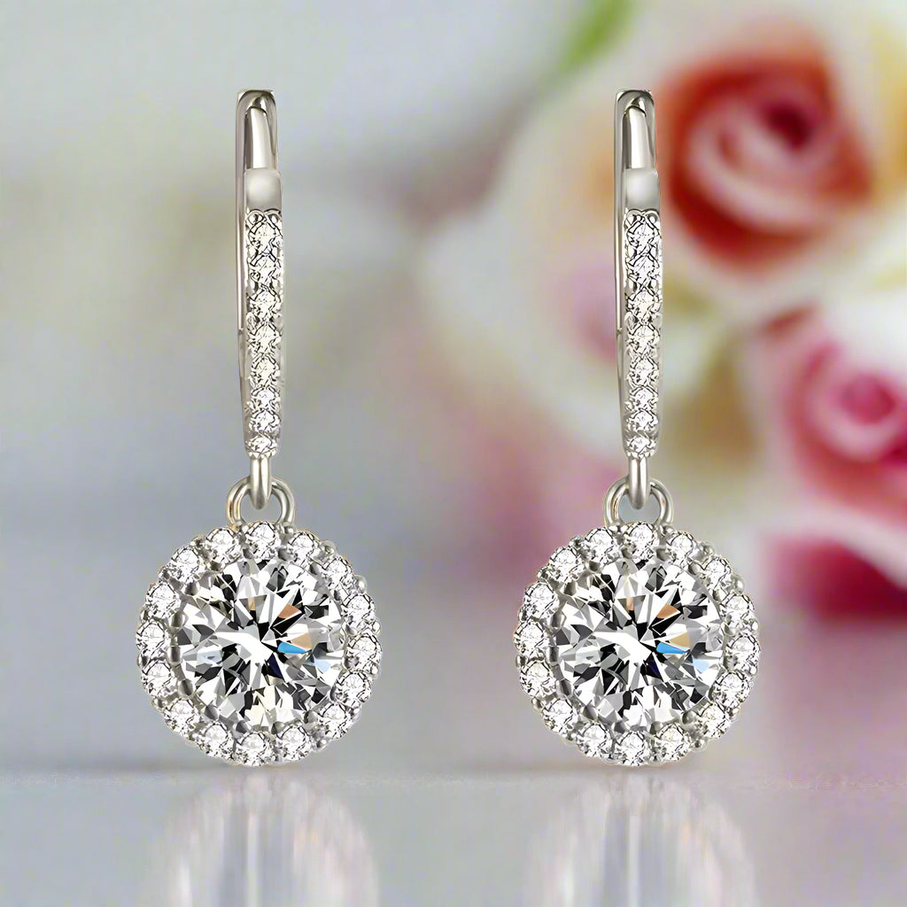 Round Cut Diamond Earrings