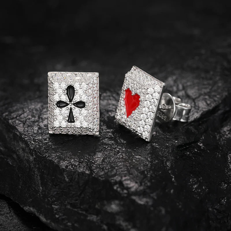 Poker Diamond Stud Earrings