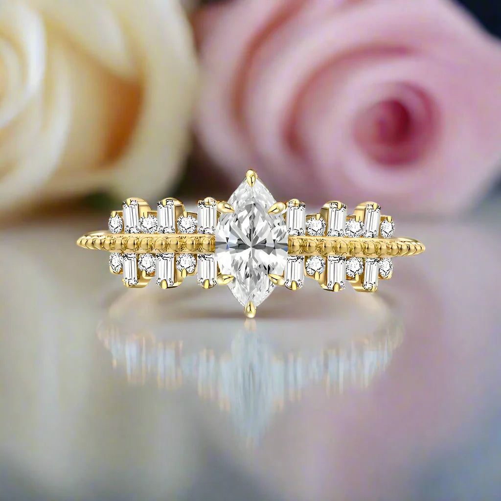 Classic Marquise-cut Diamond Engagement Ring