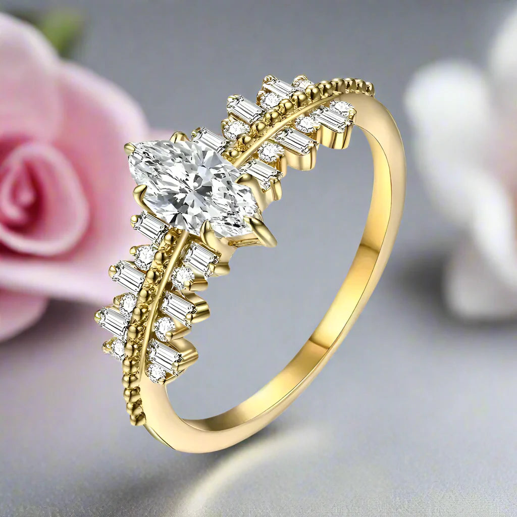 Classic Marquise-cut Diamond Engagement Ring