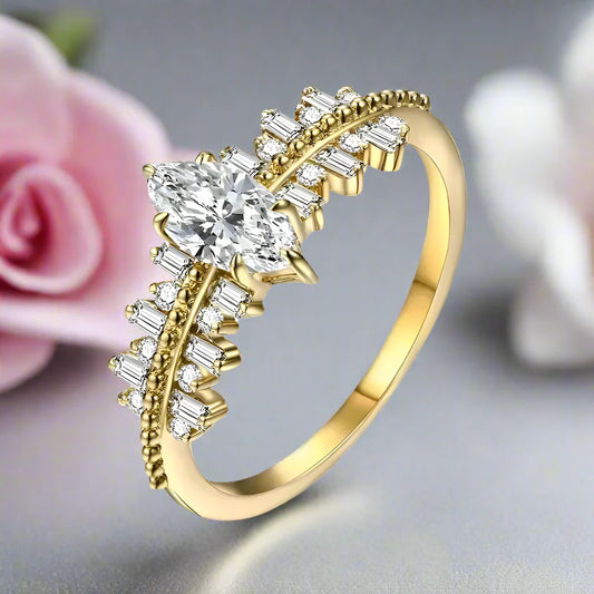 Classic Marquise-cut Diamond Engagement Ring