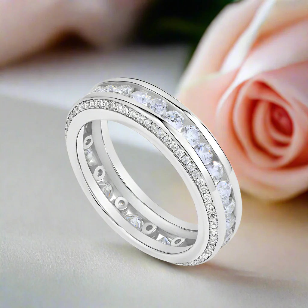 Round Diamond Eternity Wedding Band