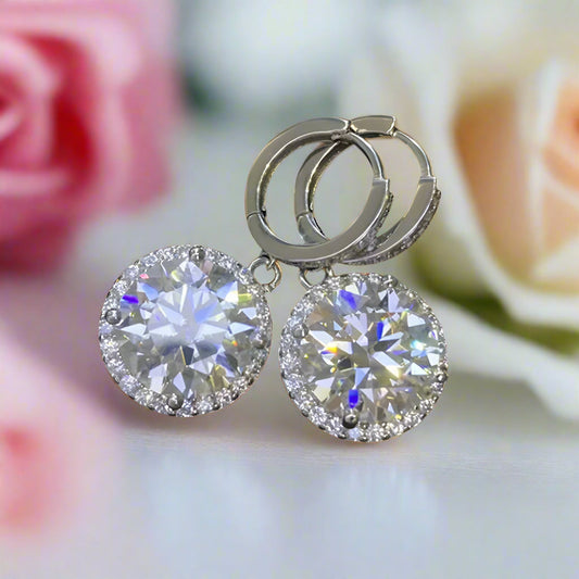 Round Cut Diamond Earrings