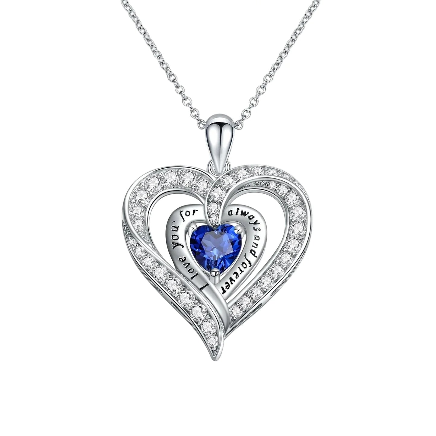 Birthstone Heart Pendant Necklace