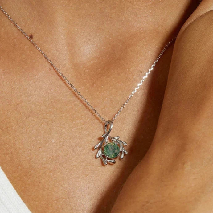 Moss Agate Jewelry Set