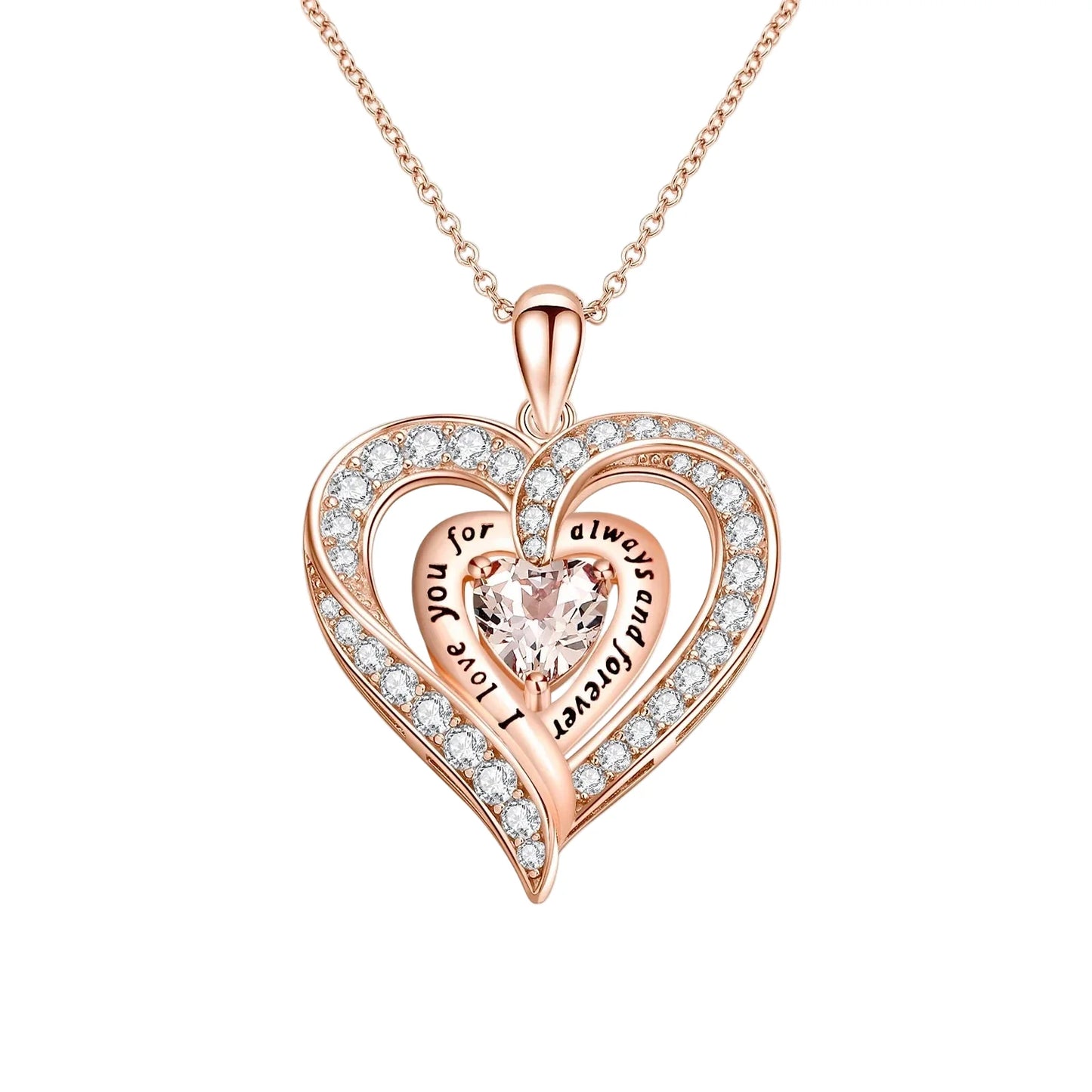 Birthstone Heart Pendant Necklace