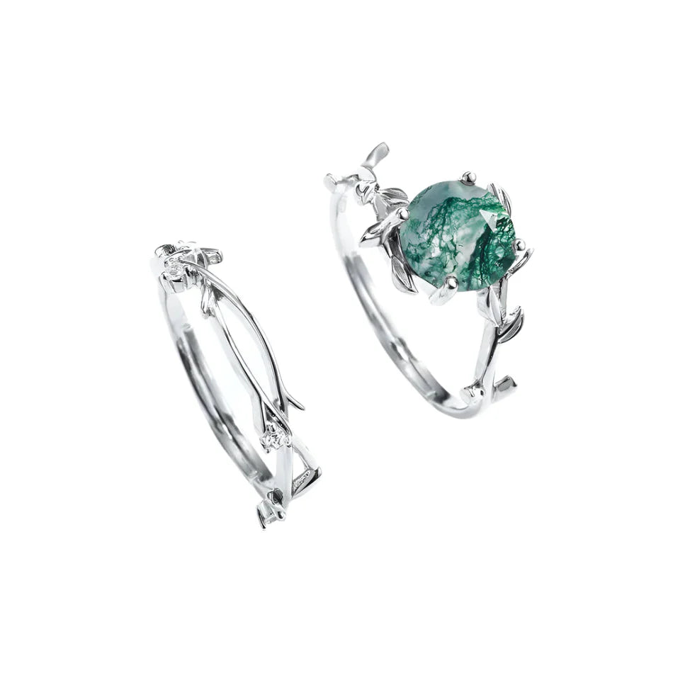 Moss Agate Jewelry Set