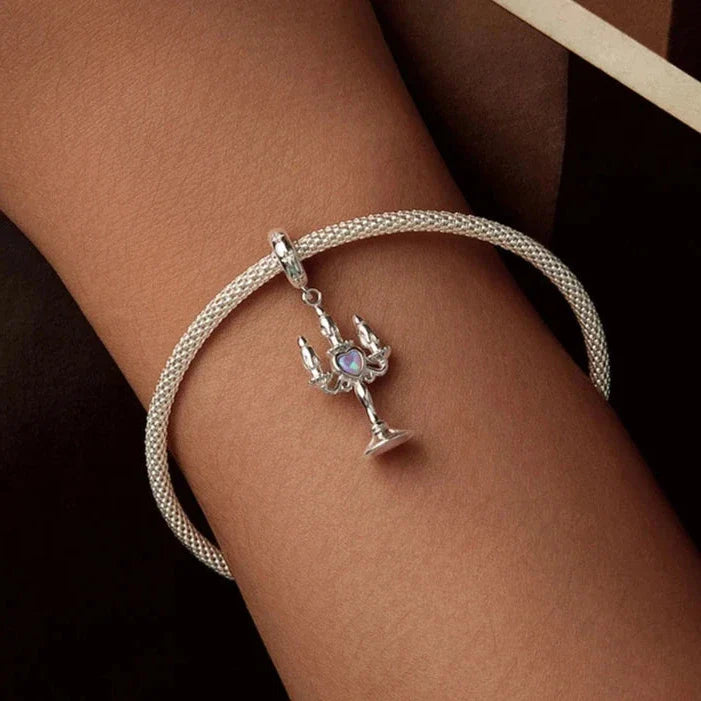 Romantic Candlestick Opal Charm