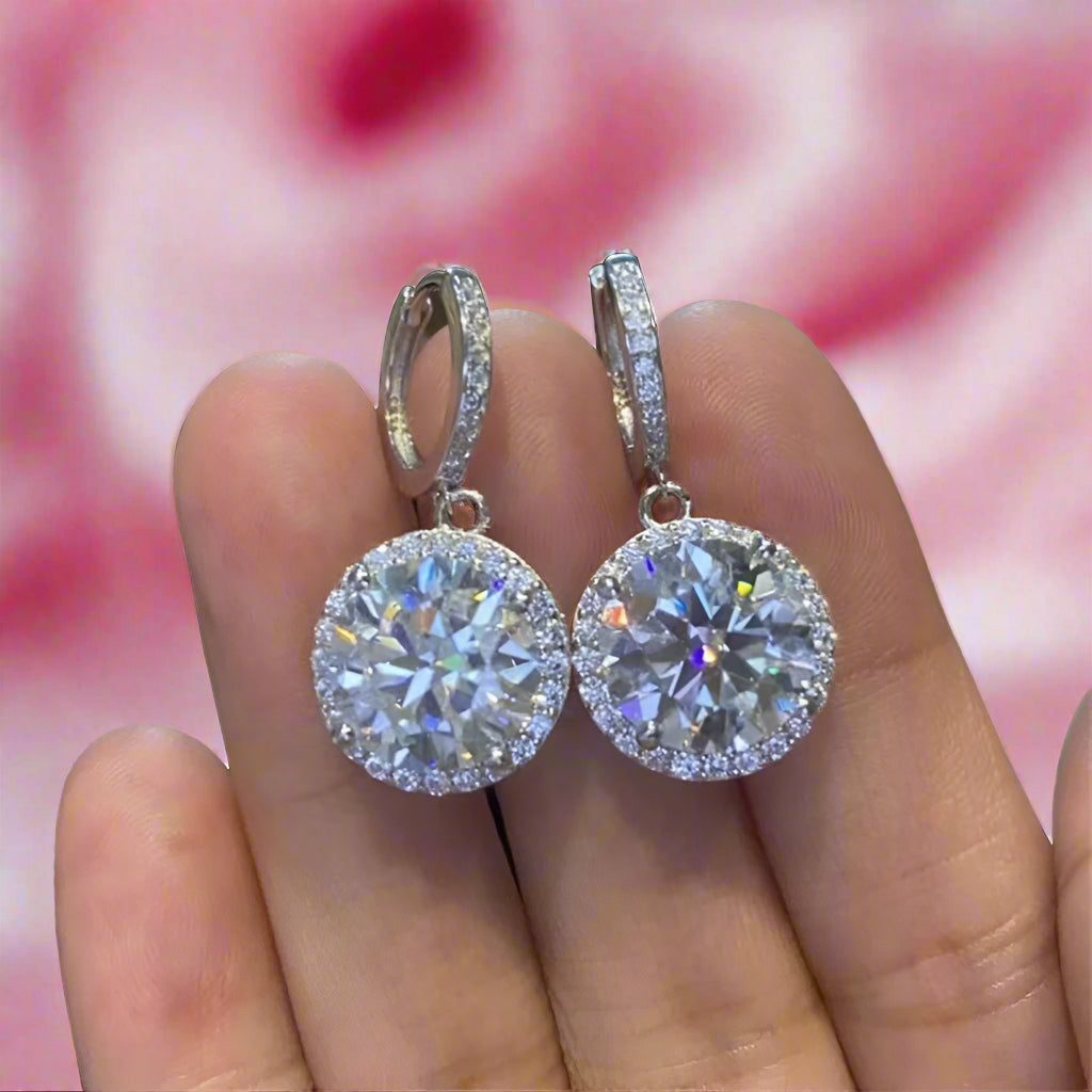 Round Cut Diamond Earrings