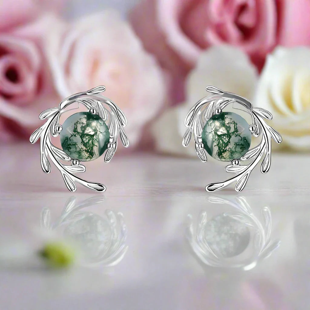 Moss Agate Jewelry Set