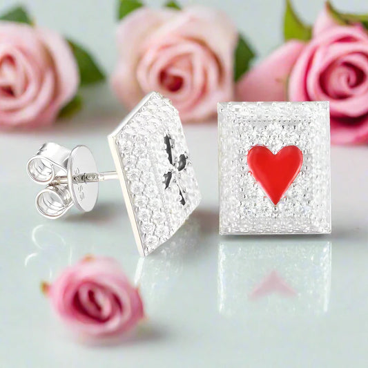 Poker Diamond Stud Earrings