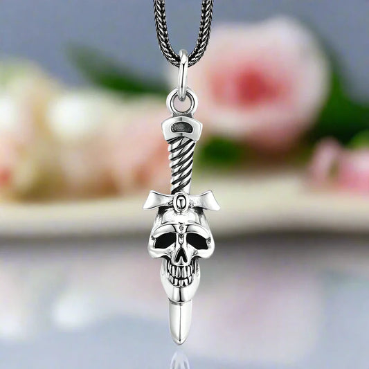 Vintage Punk Rock Skull Sword Pendant