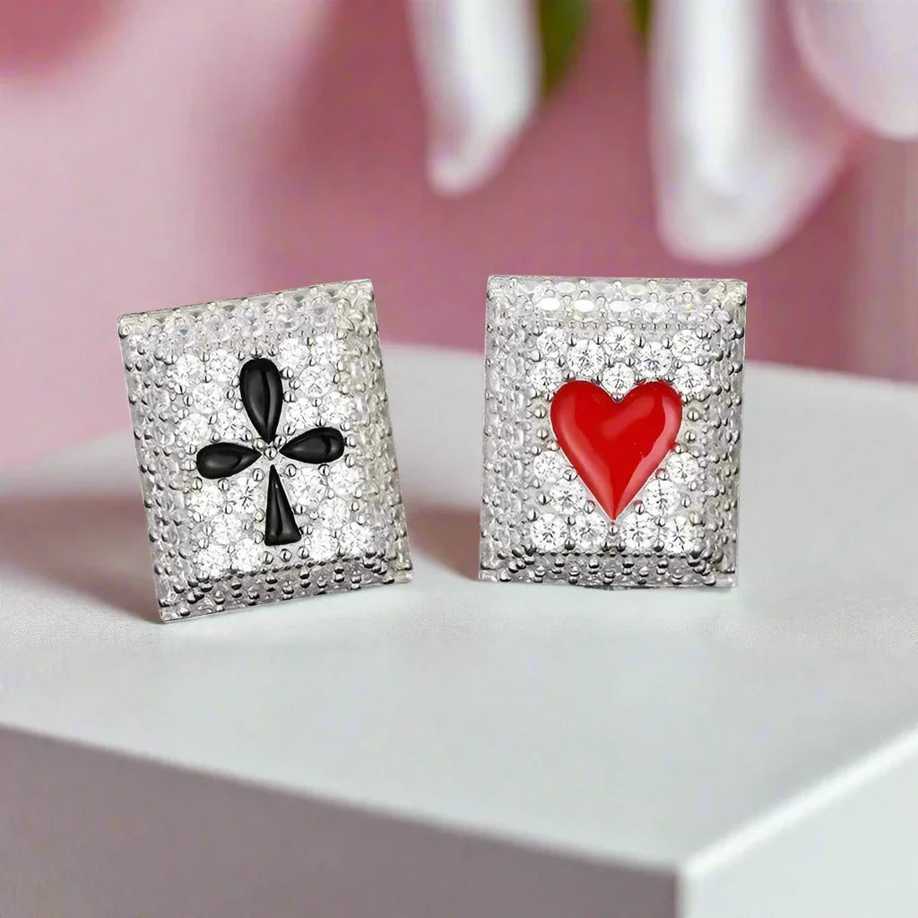 Poker Diamond Stud Earrings