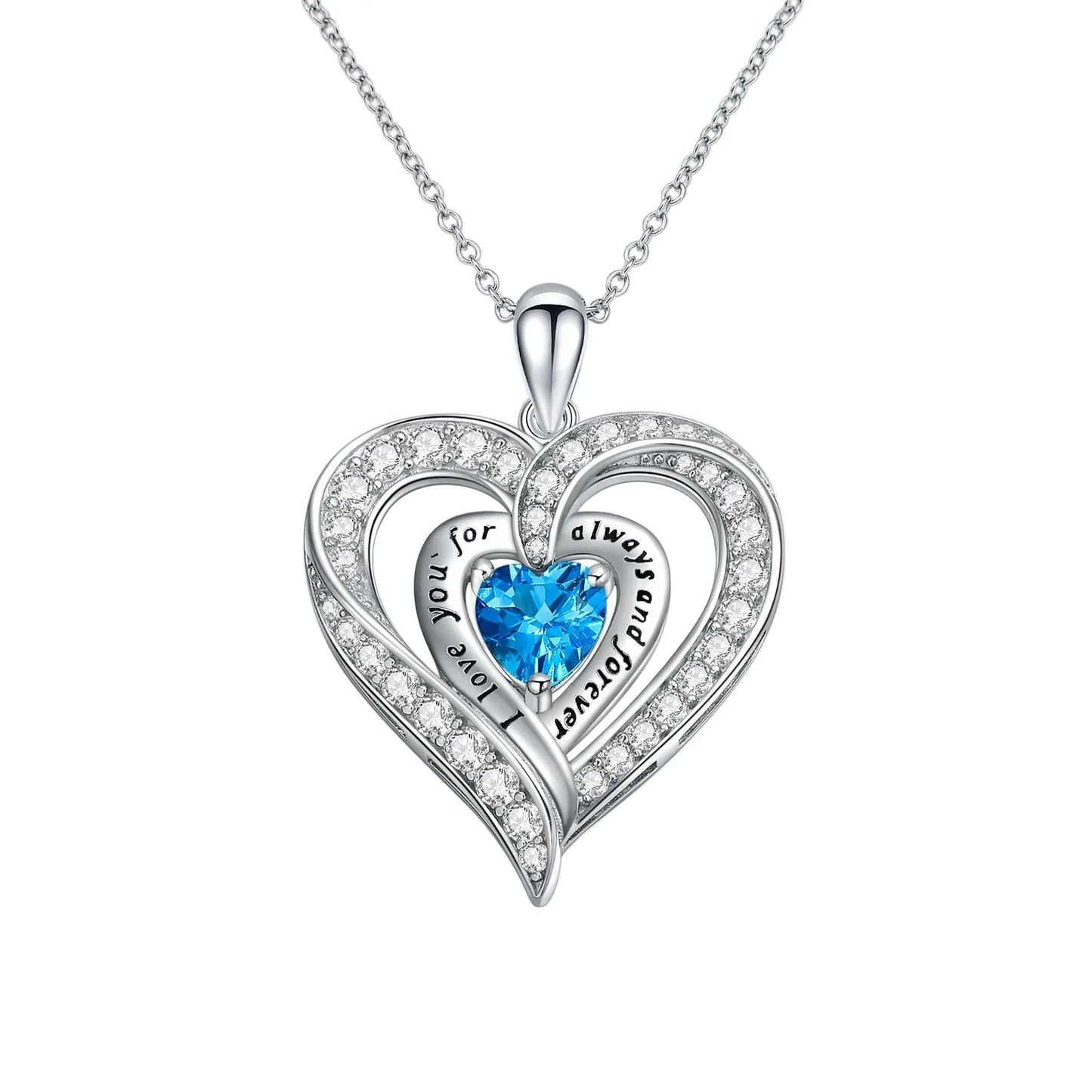 Birthstone Heart Pendant Necklace
