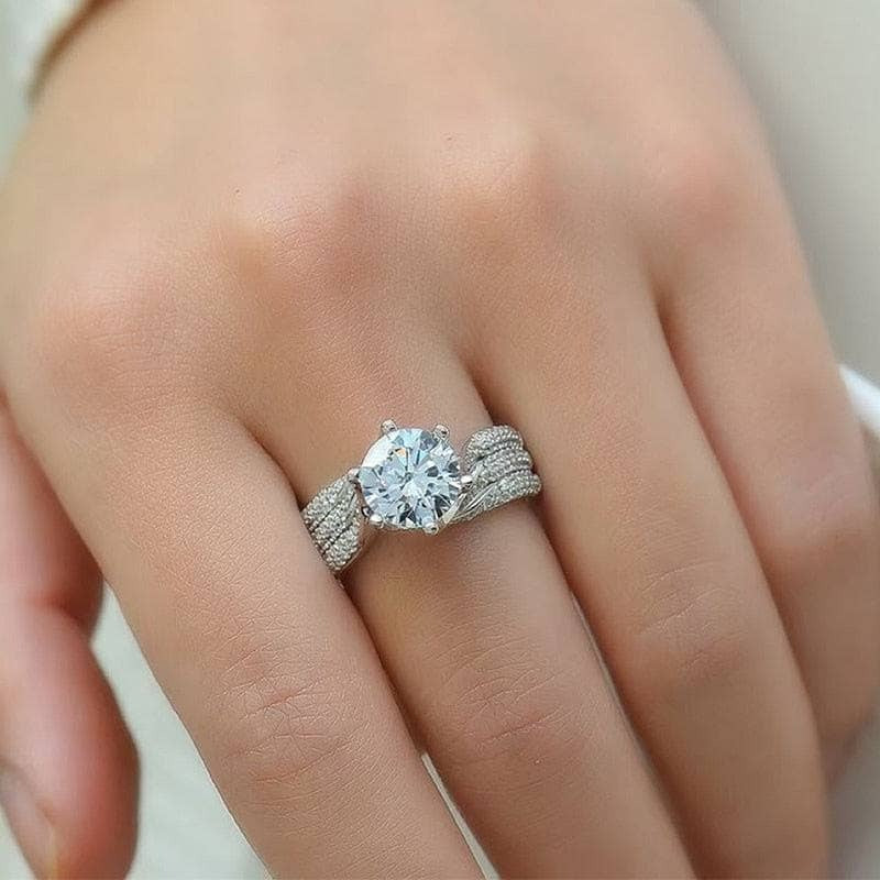 5.0 Ct Round Cut Diamond Wedding Ring