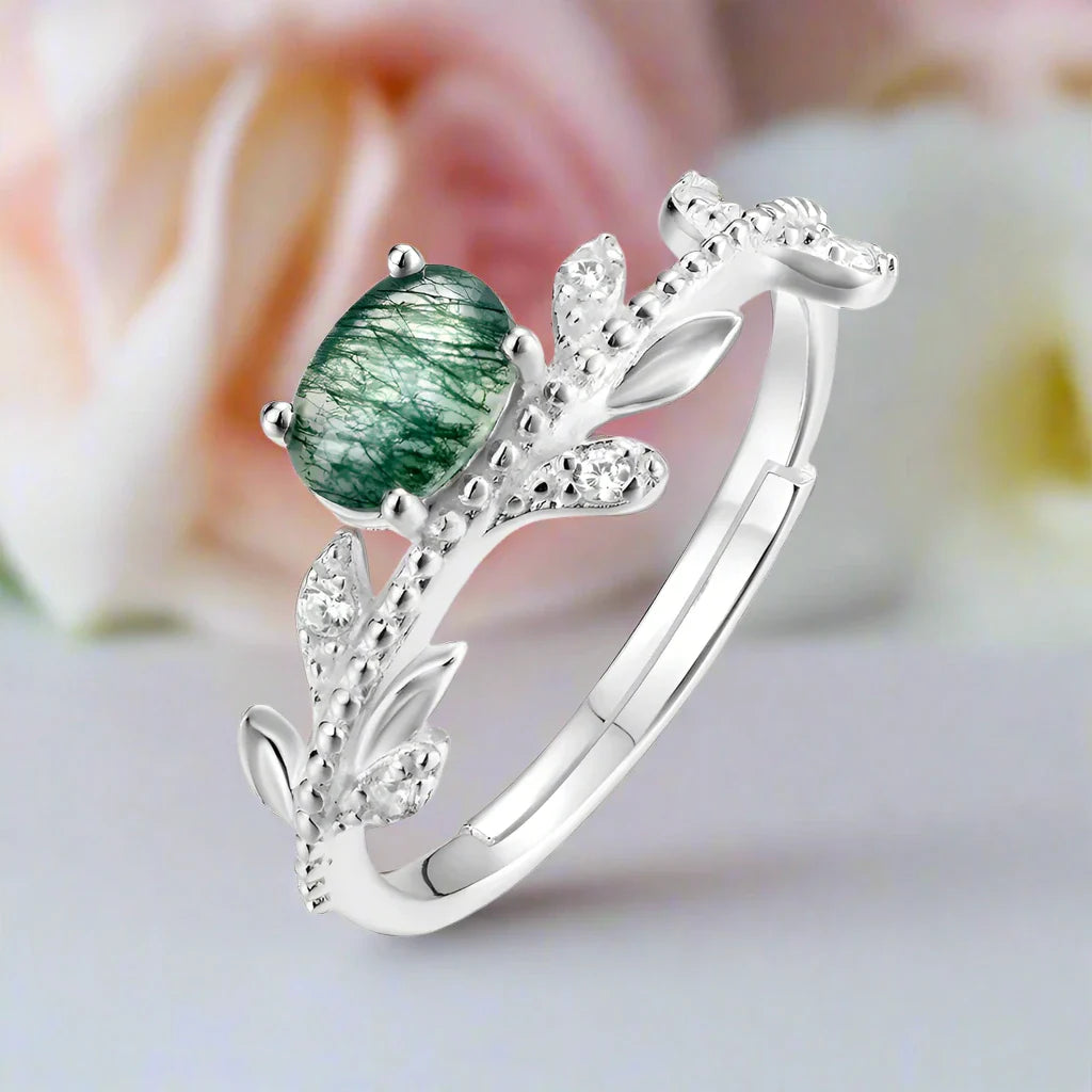 Moss Agate Jewelry Set