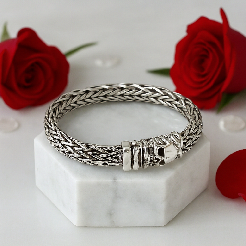Skull Braided Punk Bracelet