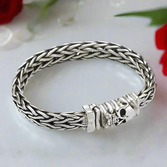 Skull Braided Punk Bracelet