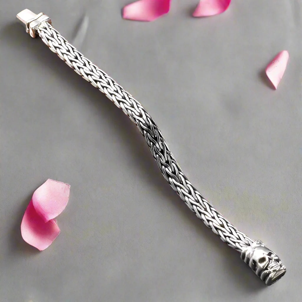 Skull Braided Punk Bracelet