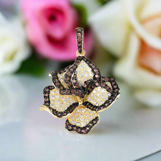 Spinel Orchid Flower Pendant