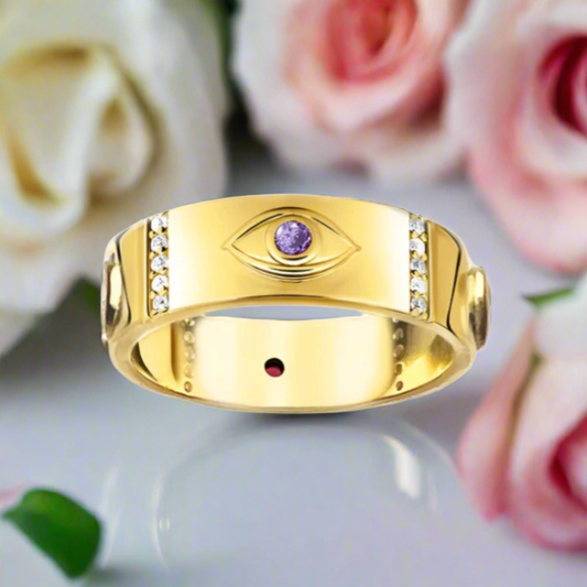 Vintage Purple Diamond Eye Talisman Band