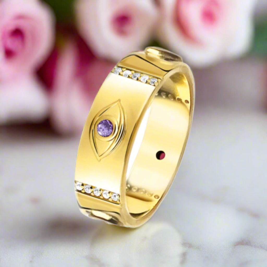 Vintage Purple Diamond Eye Talisman Band