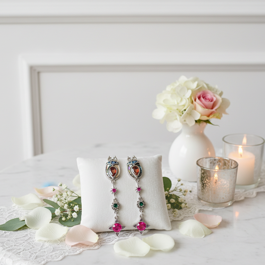 Vintage Scarab Drop Earrings