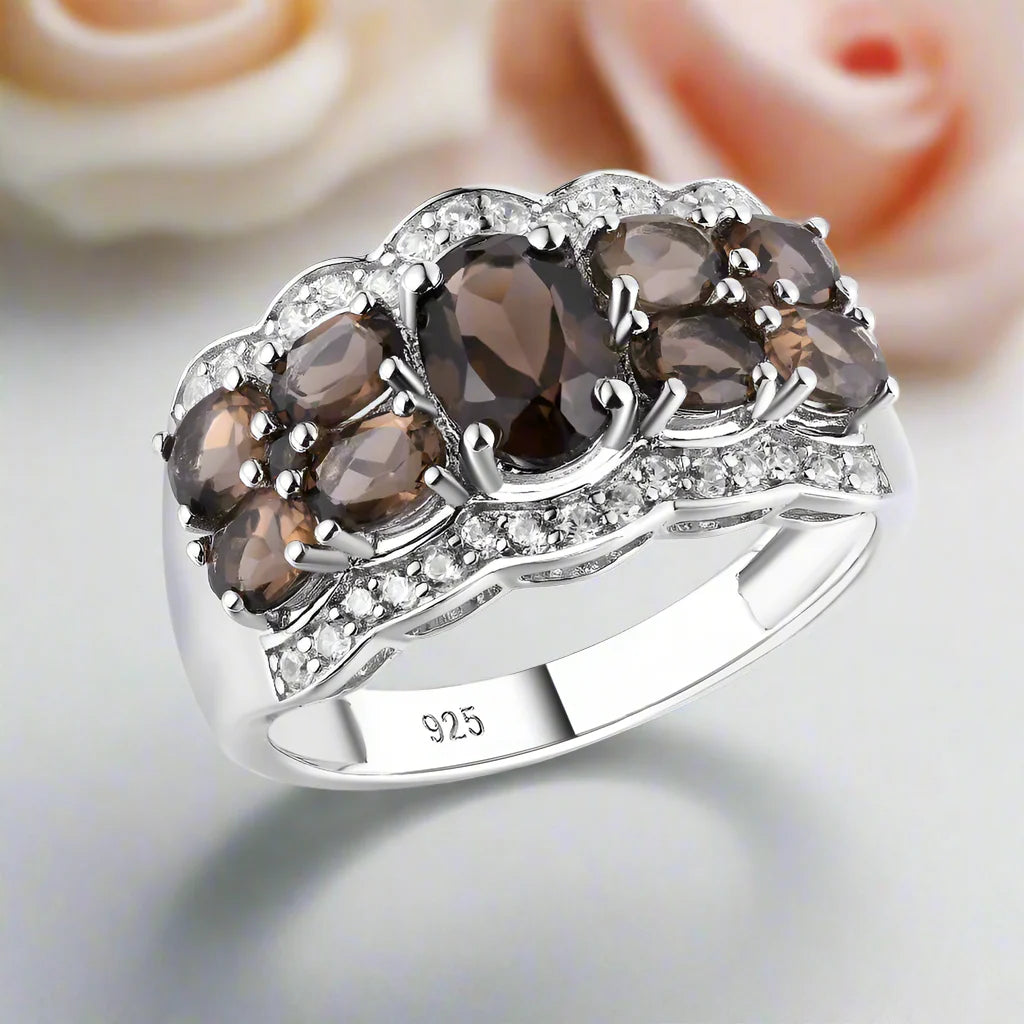 Vintage Style Oval Cut Create Citrine Gemstone Halo Ring